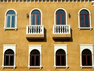 Italian building style with blue sky