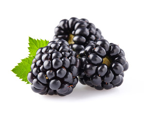 Blackberries with leaves