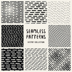 Set Geometric Vector Seamless Pattern