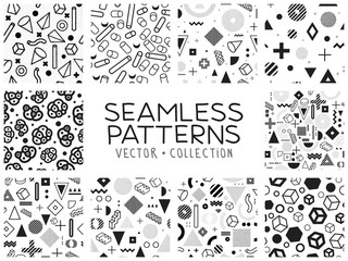 Seamless patterns in Memphis style