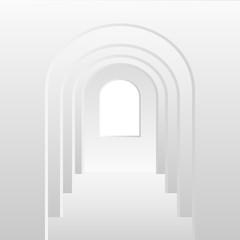 White gradient tunnel door