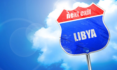 Greetings from libya, 3D rendering, blue street sign