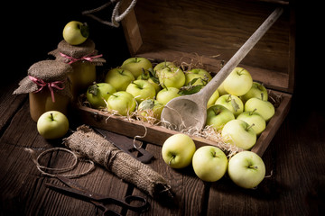 White transparent applesauce