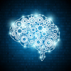 Artificial intelligence brain Vector