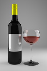 wine 3D rendering