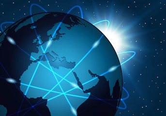 Fototapeta premium Global communication network Vector