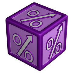 Concept: percent growth. 3D rendering.