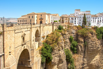 A popular place for tourists. Ronda. Spain. The city and the val