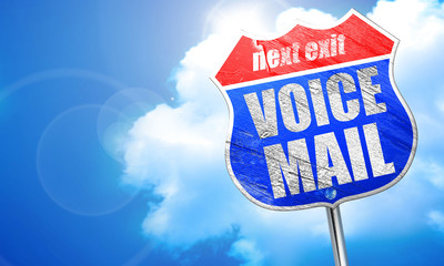 voice mail, 3D rendering, blue street sign