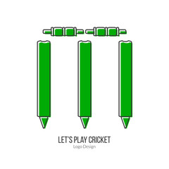 Cricket sport game logotype design concept