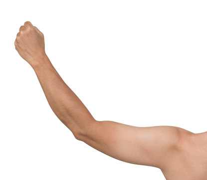Arm punch isolated on white background, clipping path