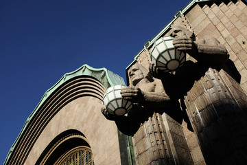 building of the Railway station in Helsinki