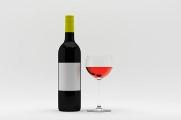 wine 3D rendering