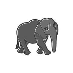 Elephant icon in flat style on a white background