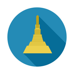 Golden Mount,Thailand icon in flat style on a white background