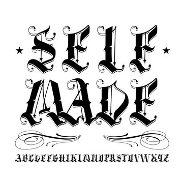 Naklejki SELF MADE lettering
