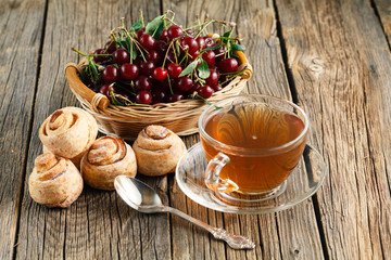homemade cheesecake on an old wooden table