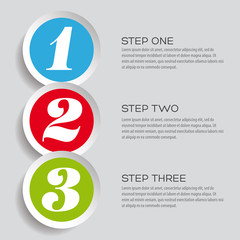 One two three - vector progress steps
