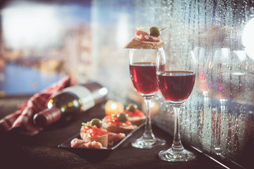 Red wine with tapas