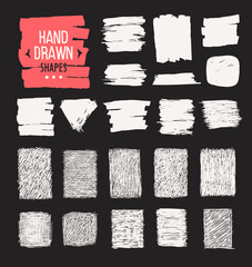 Set of hand drawn shapes. Vector design elements.