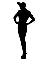 silhouette of a woman with a hat