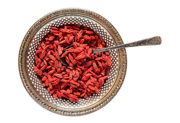 Antique Bowl of Dried Goji Berries