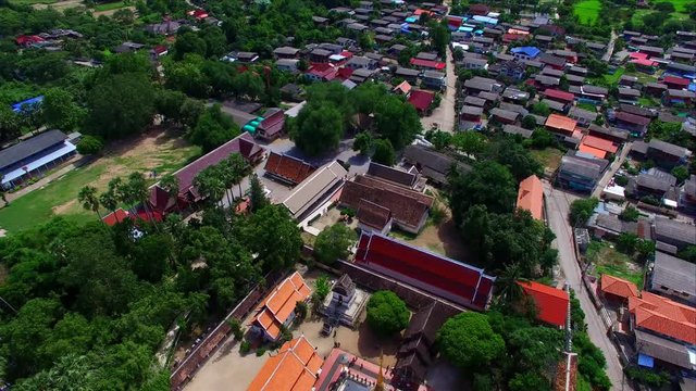 Aerial view Phra That Lampang Luang is a Lanna-style Buddhist temple,Lampang Province, Thailand
