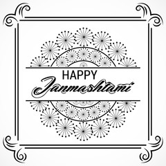 Happy Janmashtami calligraphy background.