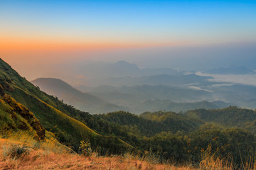 Fototapeta premium Summit of Tulay Hill, Tak province, Thailand