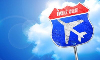 Low flying planes sign, 3D rendering, blue street sign
