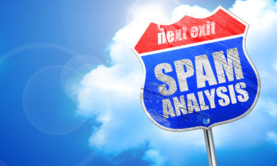 spam analysis, 3D rendering, blue street sign