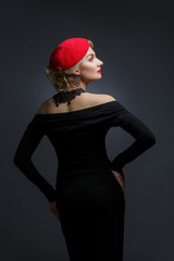 Beautiful lady in red beret