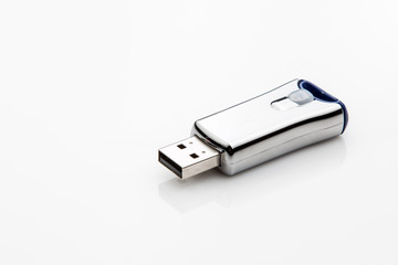 USB flash drive on white background