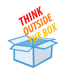 Think outside the box illustration