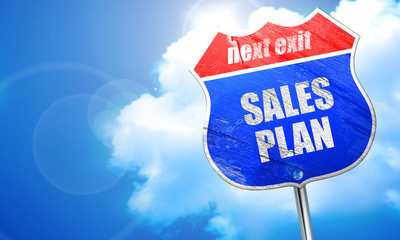sales plan, 3D rendering, blue street sign