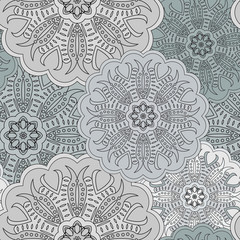 Beautiful islamic vintage seamless pattern. Background in oriental floral style. Vector illustration with mandalas.