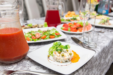 Plate with original appetizer