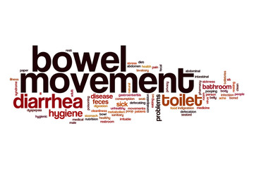 Bowel movement word cloud concept