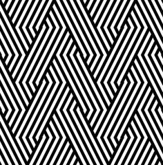 Vector seamless texture. Modern abstract background. Monochrome repeating pattern of intersecting bands.