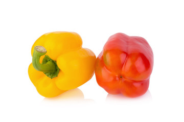 fresh pepper vegetables isolated on white background