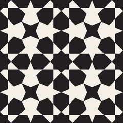 Vector Seamless Black White Geometric Pattern