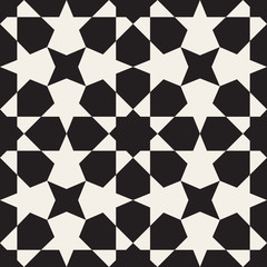 Vector Seamless Black White Geometric Pattern