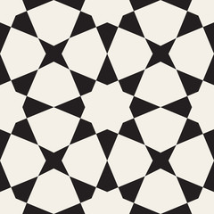 Vector Seamless Black White Geometric Pattern