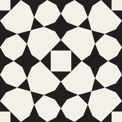 Vector Seamless Black White Geometric Pattern