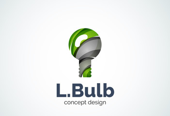 Light bulb logo template, new idea, energy or illumination concept