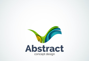 Abstract wave logo template, smooth motion concept
