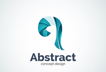 Abstract swirl logo template, smooth elegant shape concept