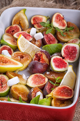 Fresh figs with sugar - preparing Fig jam