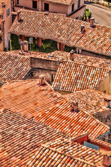 Naklejka premium Red roofs of village in Provence, France