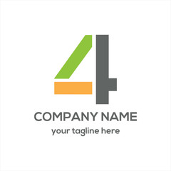 Number 4 Logo Vector